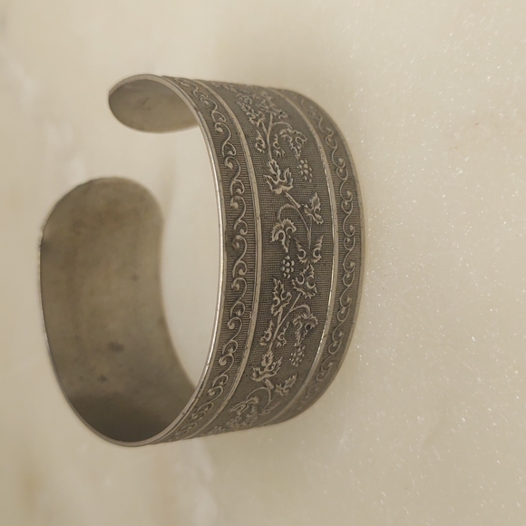 BOGO! Silver Tone Scroll Stamped Cuff Bracelet - Picture 7 of 11